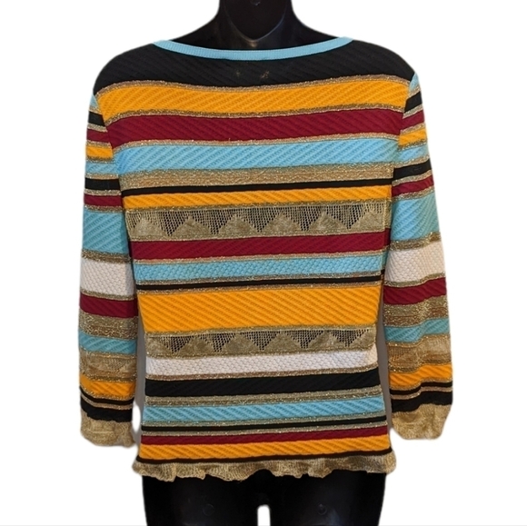 MOSCHINO Jeans multi colour stripe cardigan sz 12 - Picture 4 of 12